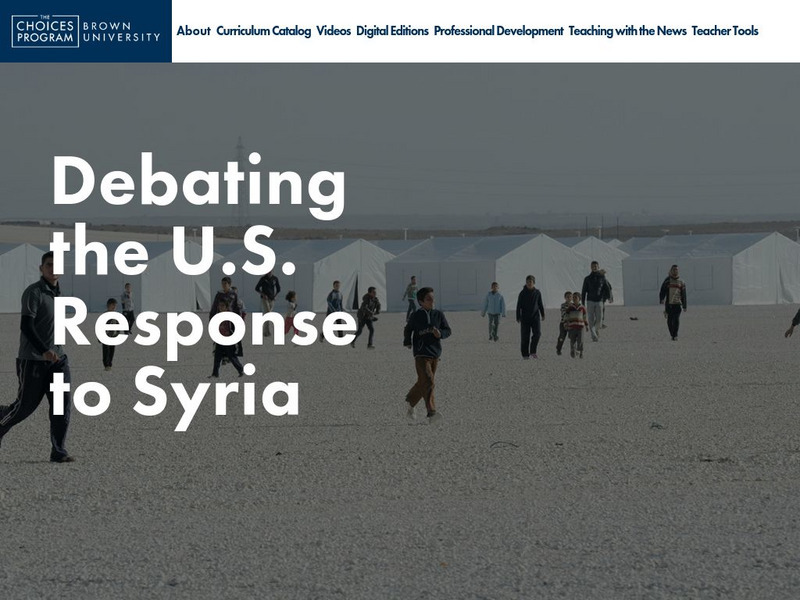 Choices: Teaching With the News: Debating the u.s. Response to Syria Unit Plan
