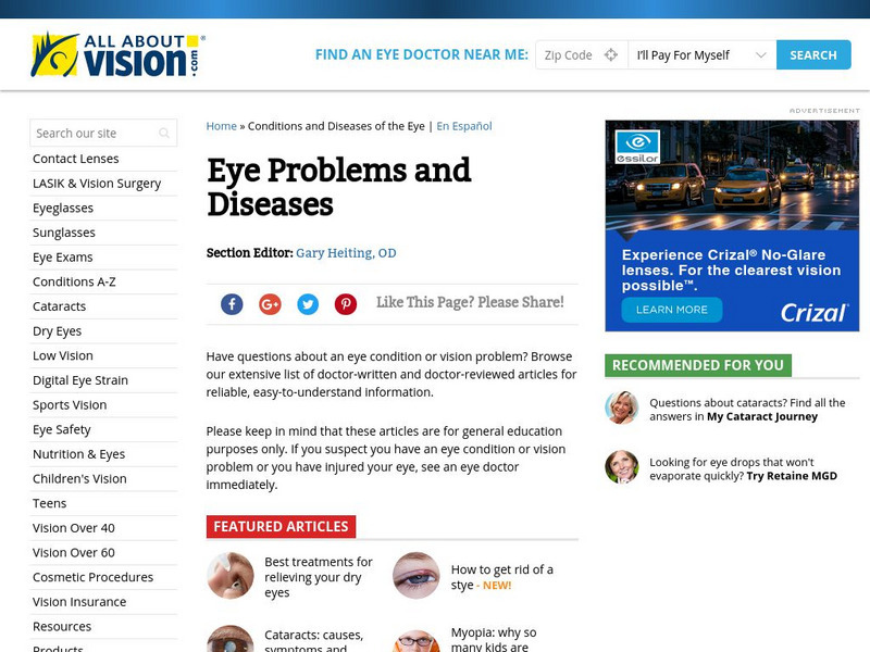 All About vision.com: Eye Conditions and Diseases Website All About vision.com: Eye Conditions and Diseases Website