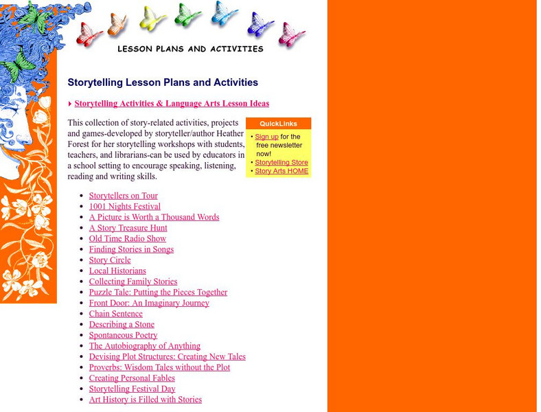 Story Arts:storytelling Activities & Lesson Ideas Lesson Plan Story Arts:storytelling Activities & Lesson Ideas Lesson Plan