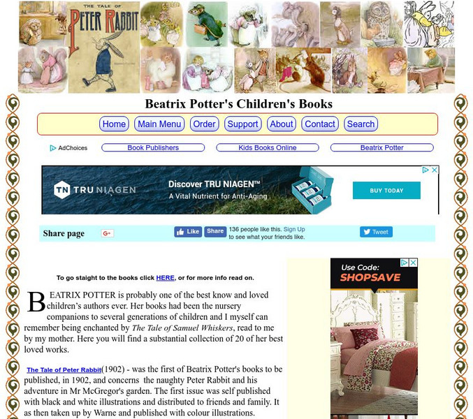 Children's Nursery: Beatrix Potter's Children's Books Activity Children's Nursery: Beatrix Potter's Children's Books Activity