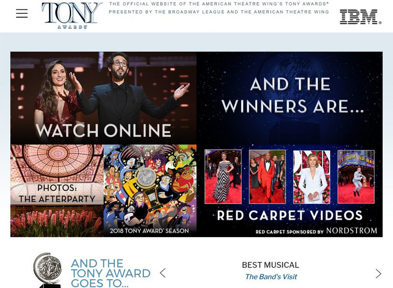 American Theatre Wing's Tony Awards Website Website American Theatre Wing's Tony Awards Website Website