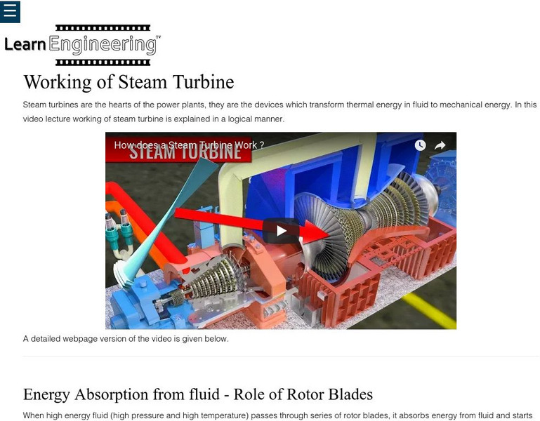 Learn Engineering: Working of Steam Turbine Instructional Video