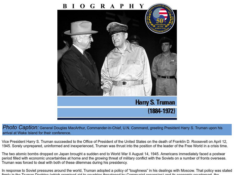 Biographies: Harry S. Truman Website Biographies: Harry S. Truman Website