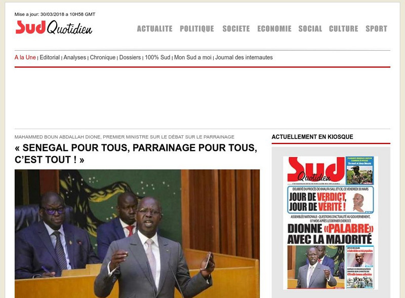 Sud Quotidien: Homepage Article