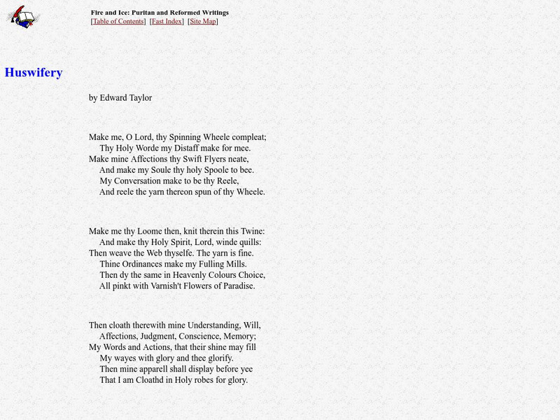 Puritan and Reformed Writing: "Huswifery" eBook Puritan and Reformed Writing: "Huswifery" eBook