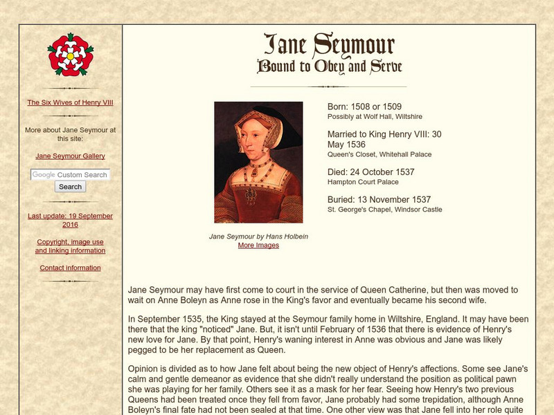Tudor History: Jane Seymour Handout