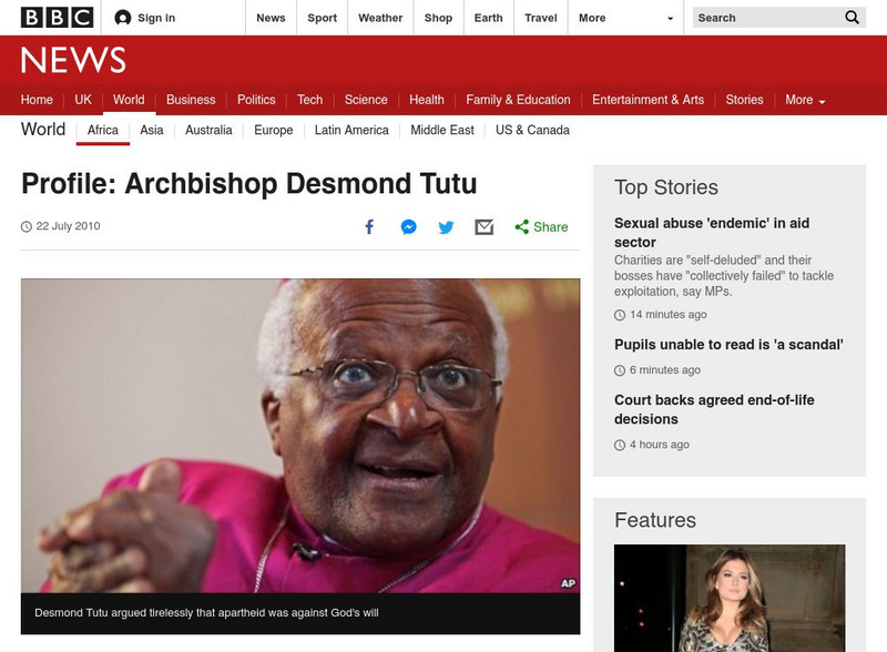Bbc Audio Interviews: Desmond Tutu Website Bbc Audio Interviews: Desmond Tutu Website
