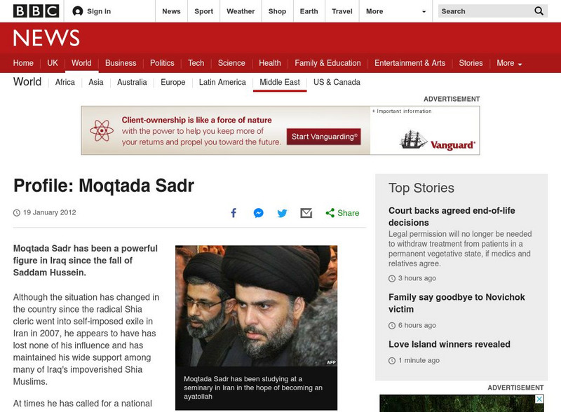 Bbc: Who's Who in Iraq: Moqtada Sadr Website Bbc: Who's Who in Iraq: Moqtada Sadr Website