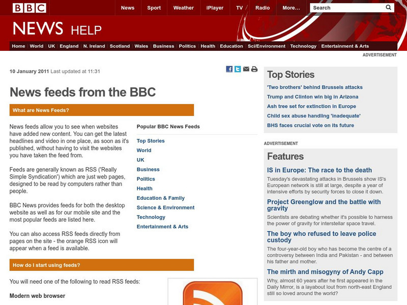 Bbc: Rss Feed Handout Bbc: Rss Feed Handout