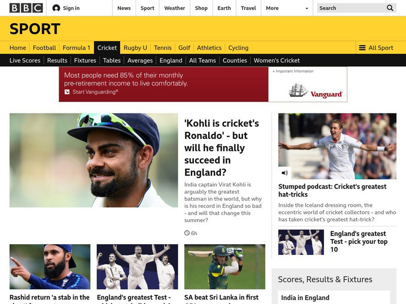 Bbc Sports: Cricket Website