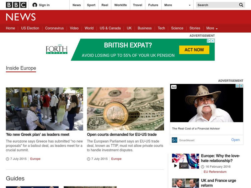 Bbc News: Inside Europe Website Bbc News: Inside Europe Website