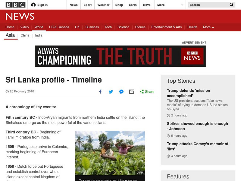 Bbc: News: Timeline: Sri Lanka Website Bbc: News: Timeline: Sri Lanka Website