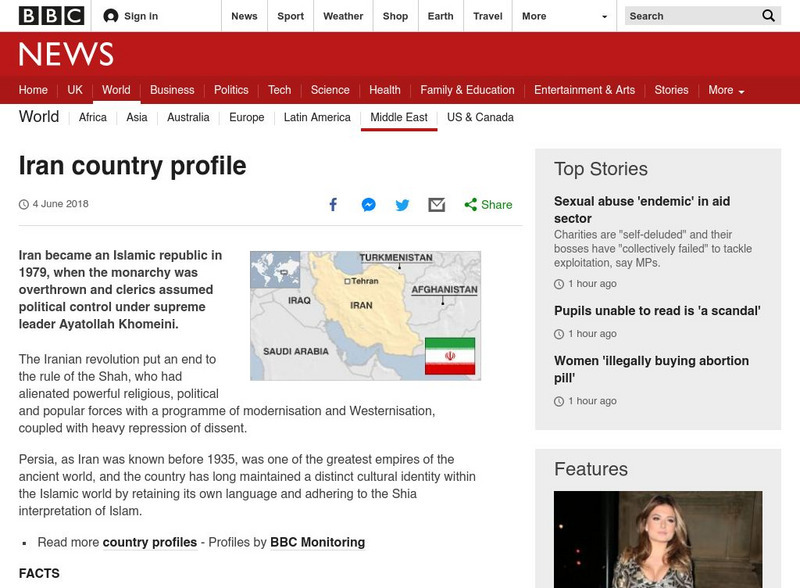 Bbc: News: Country Profile: Iran Website