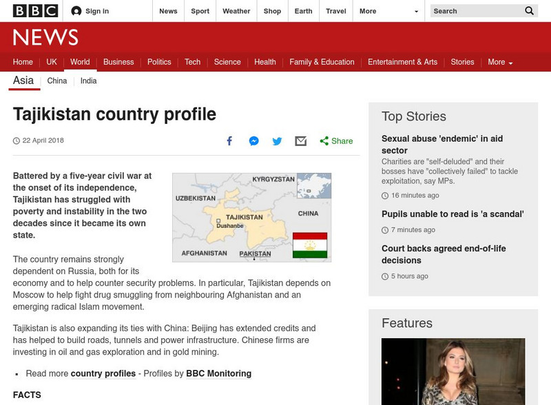 Bbc: News: Country Profile: Tajikistan Website Bbc: News: Country Profile: Tajikistan Website