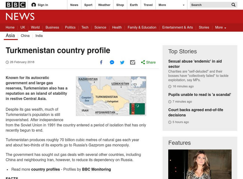 Bbc: News: Country Profile: Turkmenistan Website