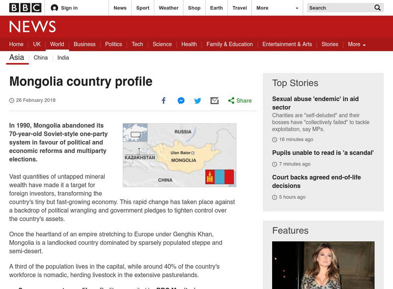 Bbc: News: Country Profile: Mongolia Website Bbc: News: Country Profile: Mongolia Website