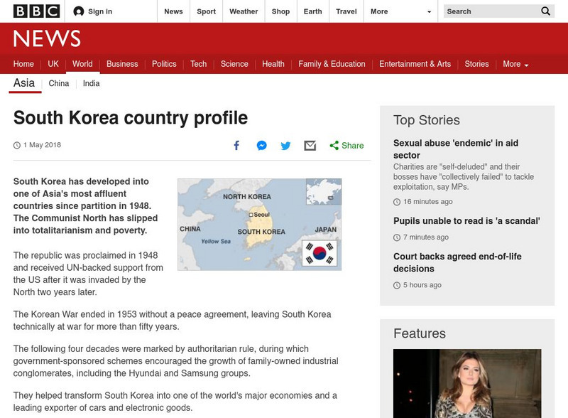 Bbc: News: Country Profile: South Korea Website Bbc: News: Country Profile: South Korea Website
