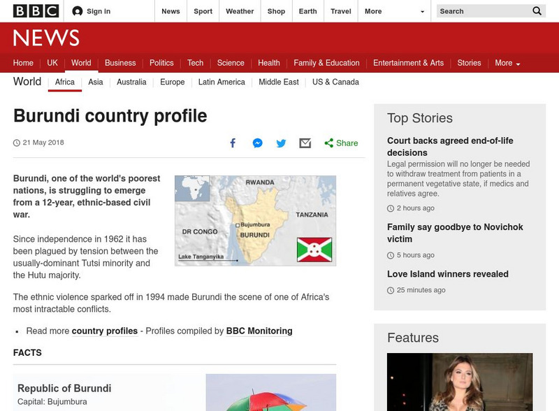Bbc News: Country Profile: Burundi Website Bbc News: Country Profile: Burundi Website