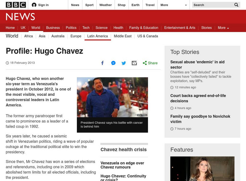 Bbc News: Profile: Hugo Chavez Website Bbc News: Profile: Hugo Chavez Website