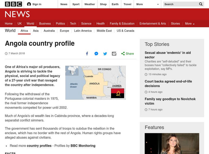 Bbc News: Country Profile: Angola Website