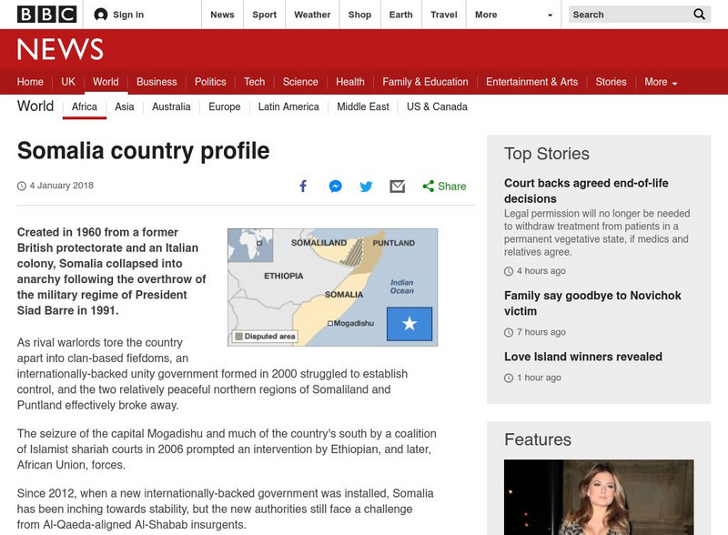 Bbc: Somalia Country Profile Website