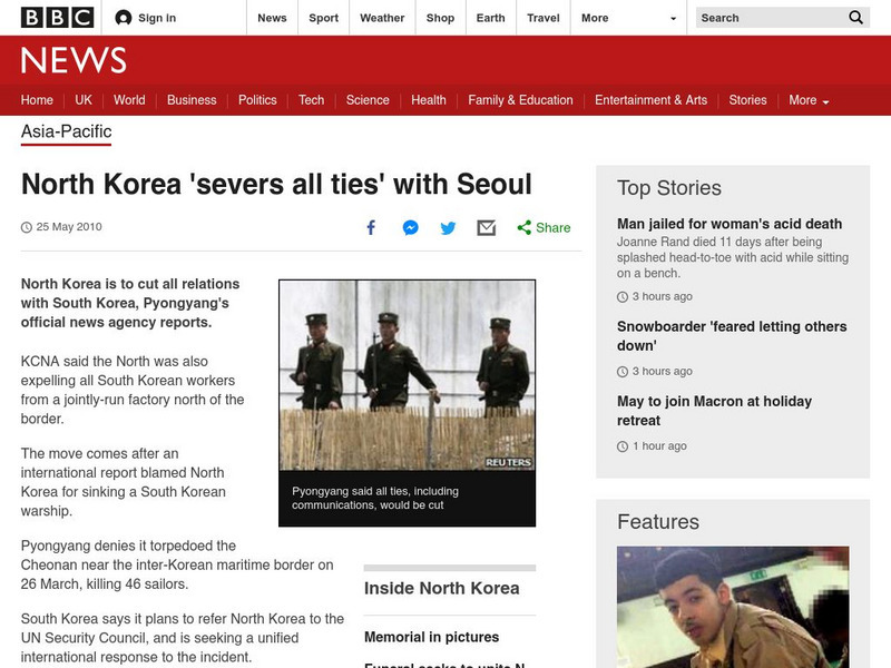 Bbc News: North Korea 'Severs All Ties' With Seoul Website Bbc News: North Korea 'Severs All Ties' With Seoul Website