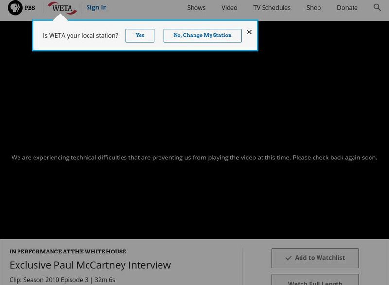 Pbs Video: Exclusive Paul Mc Cartney Video Instructional Video