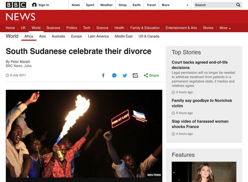 Bbc: South Sudanese Celebrate Their Divorce Website Bbc: South Sudanese Celebrate Their Divorce Website