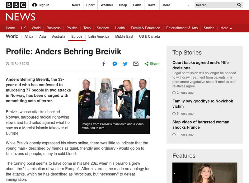 Bbc: Anders Behring Breivik Profile Website Bbc: Anders Behring Breivik Profile Website