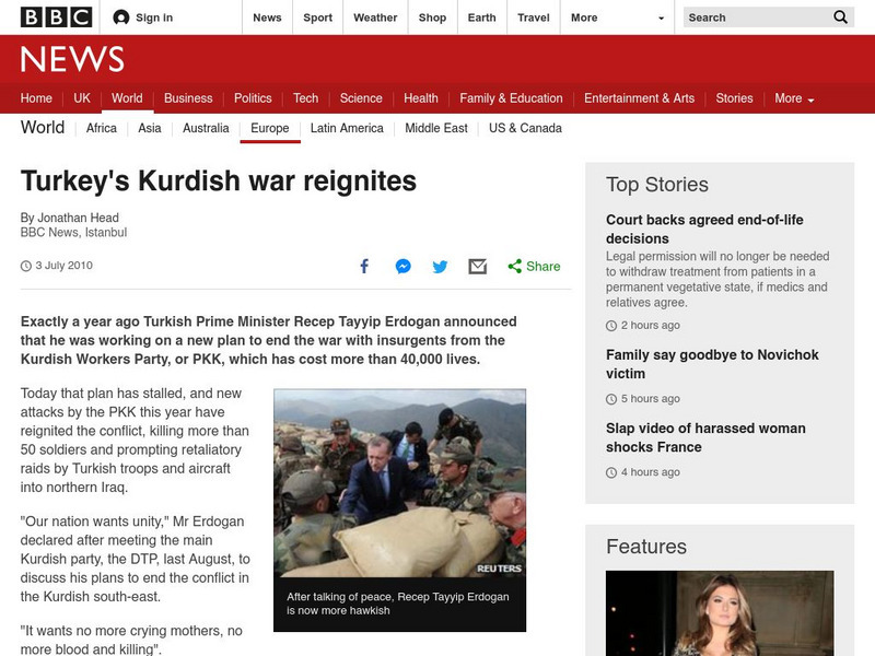 Bbc News: Turkey's Kurdish War Reignites Website Bbc News: Turkey's Kurdish War Reignites Website