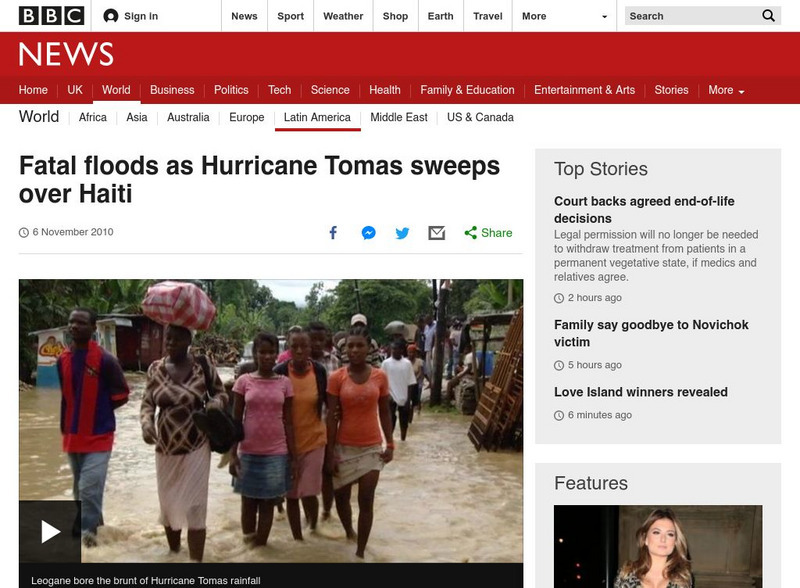 Bbc: Fatal Floods as Hurricane Tomas Sweeps Over Haiti Website Bbc: Fatal Floods as Hurricane Tomas Sweeps Over Haiti Website