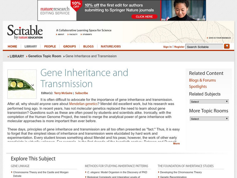 Scitable: Gene Inheritance and Transmission Website Scitable: Gene Inheritance and Transmission Website