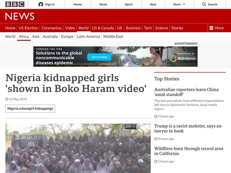 Bbc News: Week of 5 12 14: Nigeria Kidnapped Girls 'Shown in Boko Haram Video' Article Bbc News: Week of 5 12 14: Nigeria Kidnapped Girls 'Shown in Boko Haram Video' Article