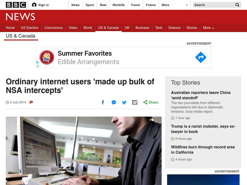 Bbc: Week of 7 7 14: Ordinary Internet Users 'Made Up Bulk of Nsa Intercepts' Article Bbc: Week of 7 7 14: Ordinary Internet Users 'Made Up Bulk of Nsa Intercepts' Article