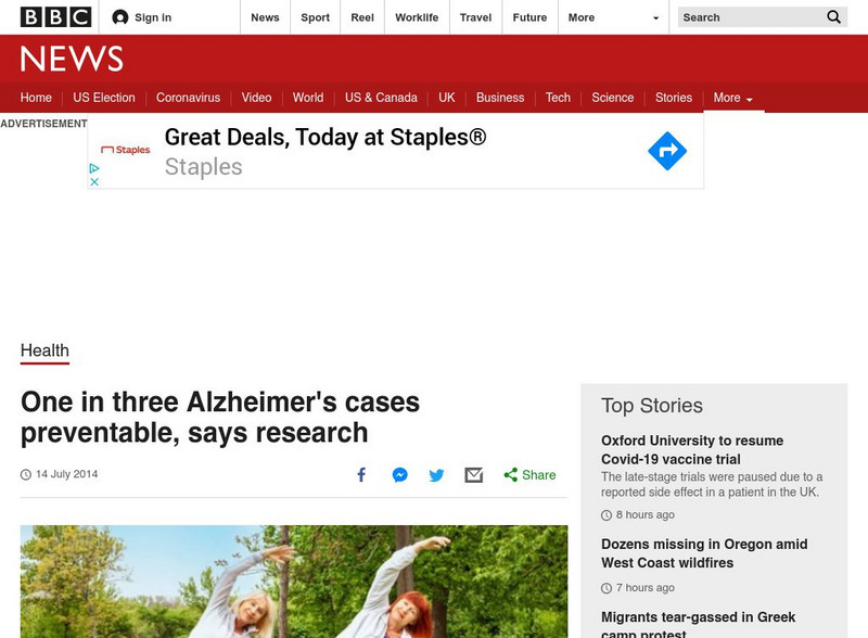 Bbc: Week of 7 14 14: One in Three Alzheimer's Cases Preventable, Says Research Article Bbc: Week of 7 14 14: One in Three Alzheimer's Cases Preventable, Says Research Article