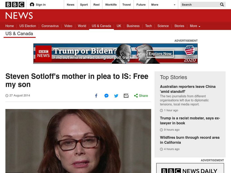 Bbc: Week of 9 1 14: Steven Sotloff's Mother in Plea to Is: Free My Son Article