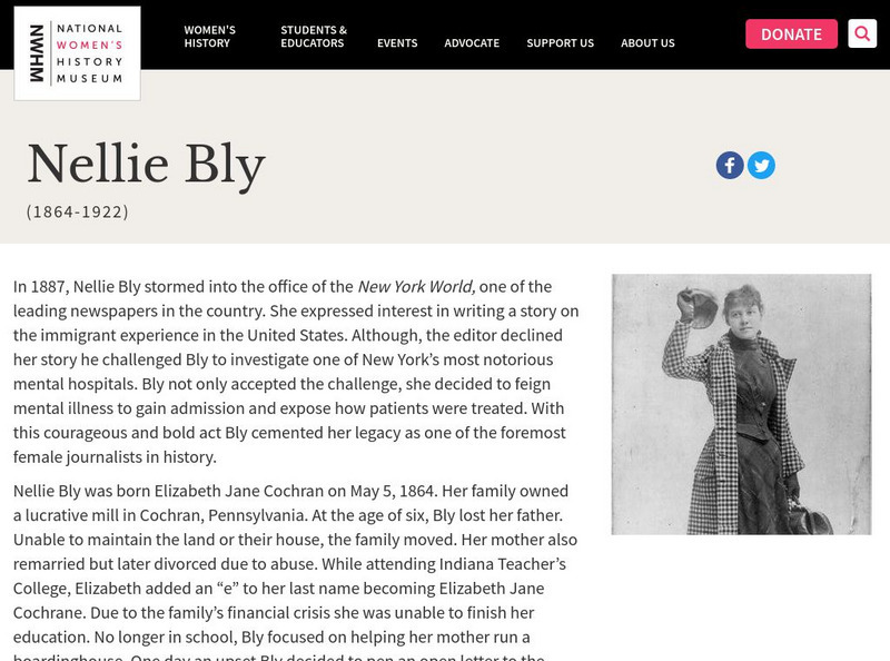 National Women's History Museum: Nellie Bly Website