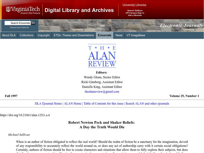 Robert Newton Peck: Shaker Beliefs Website Robert Newton Peck: Shaker Beliefs Website