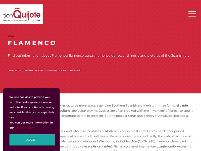 Don Quijote: Flamenco Website Don Quijote: Flamenco Website