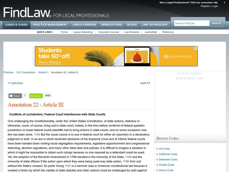 Find Law: Jurisdiction of Federal Courts Activity Find Law: Jurisdiction of Federal Courts Activity