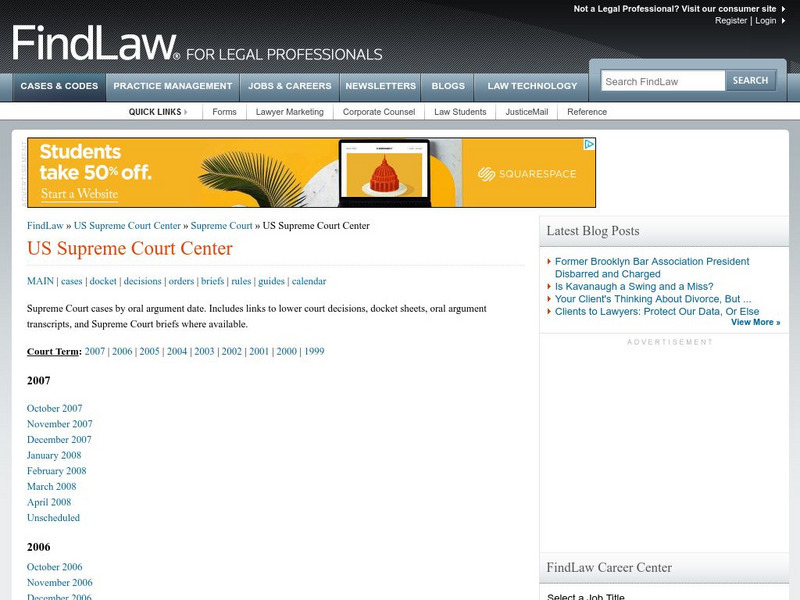Find Law: Supreme Court Center Activity Find Law: Supreme Court Center Activity