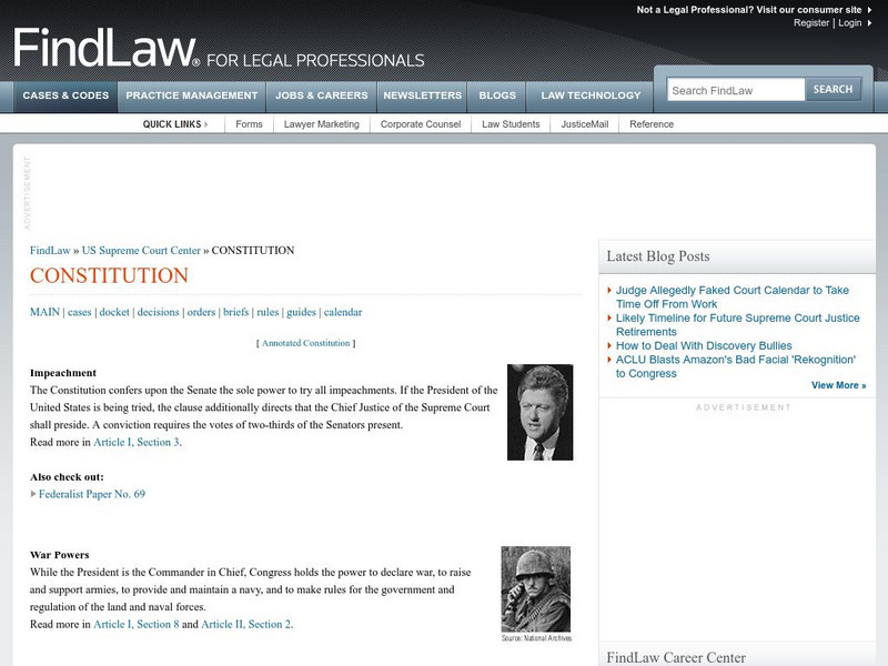 Find Law: Constitution Activity Find Law: Constitution Activity