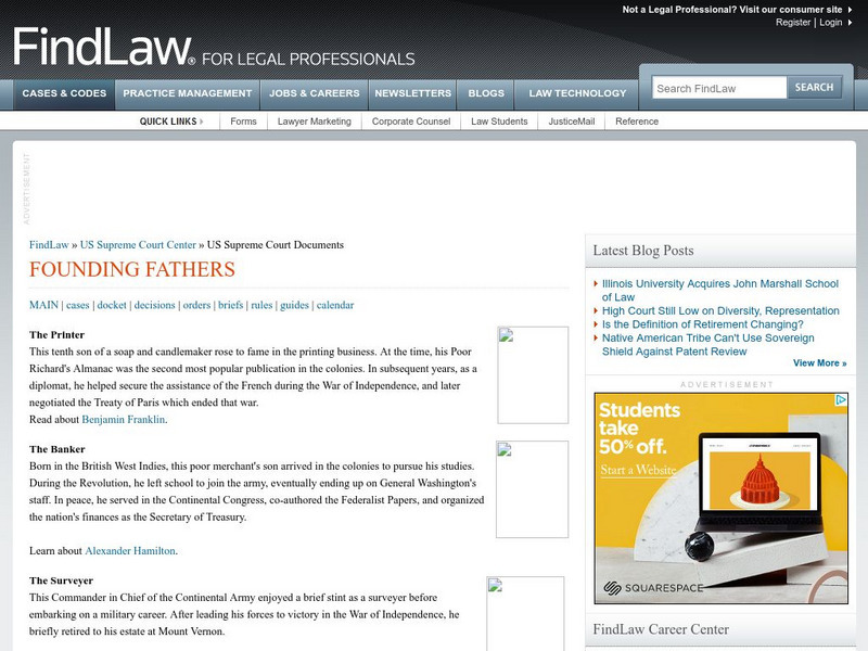 Find Law: Founding Fathers Activity Find Law: Founding Fathers Activity