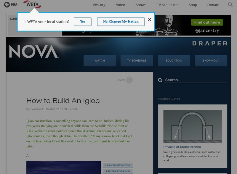 Pbs Learning Media: Igloo 101 Activity Pbs Learning Media: Igloo 101 Activity