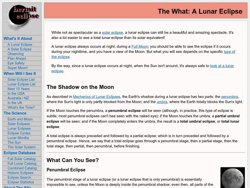 Hermit.org Science: Mechanics of Lunar Eclipses Handout