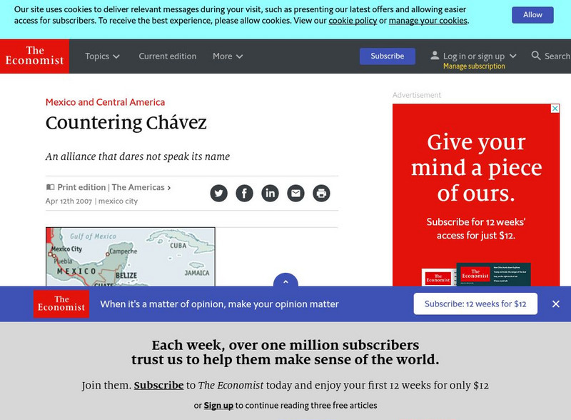 The Economist: Countering Chavez: An Alliance That Dares Not Speak Its Name Article The Economist: Countering Chavez: An Alliance That Dares Not Speak Its Name Article