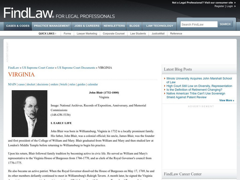 Find Law: Founding Fathers: George Washington: A Biography Handout Find Law: Founding Fathers: George Washington: A Biography Handout
