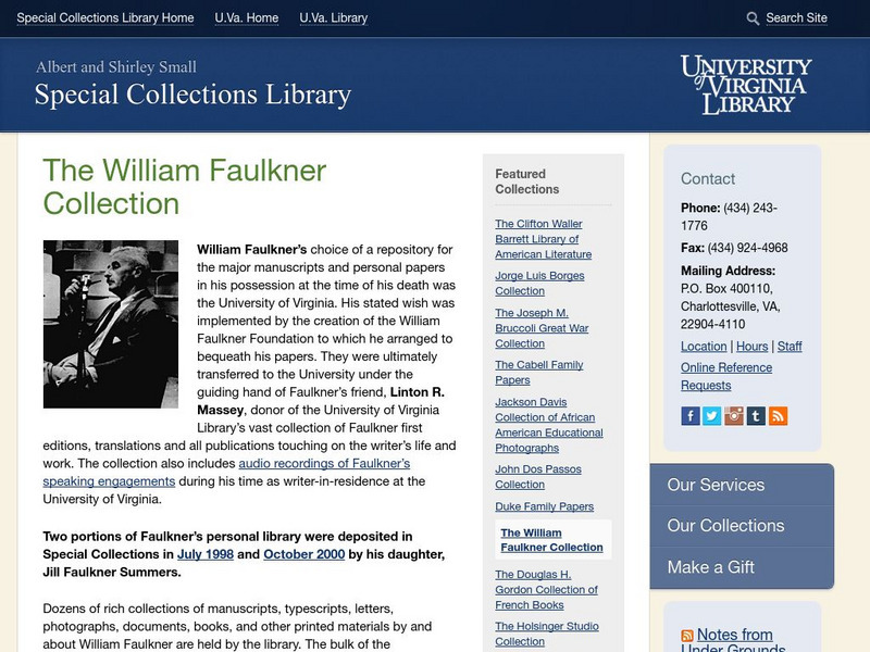 University of Virginia: William Faulkner Collection Website University of Virginia: William Faulkner Collection Website