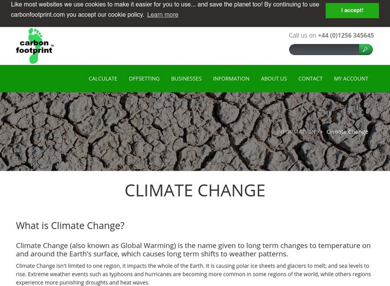 Carbon Footprint: Climate Change Handout Carbon Footprint: Climate Change Handout