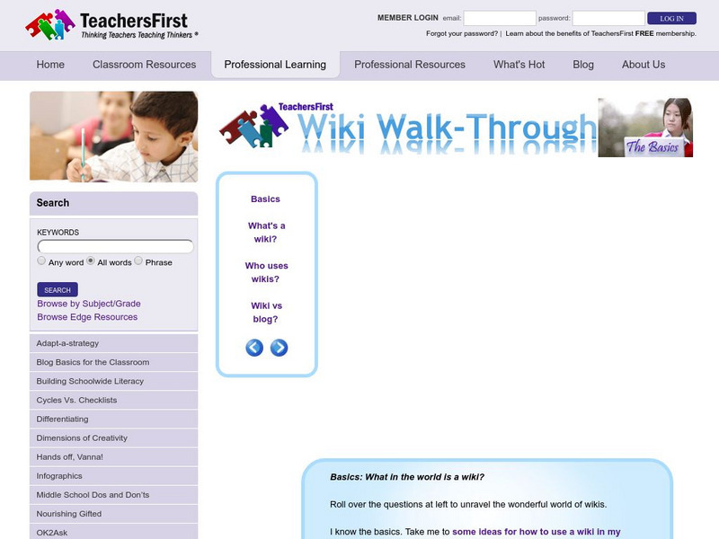 Teachers First: Wiki Walk Through Handout Teachers First: Wiki Walk Through Handout